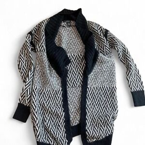 DKNY Jeans black and white knit cardigan